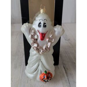 Radko boo who? blown glass Halloween ornament pumpkin